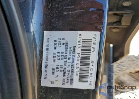 2014 Mazda 6 Touring z USA, uszkodzony, nr VIN JM1GJ1V50E1103068